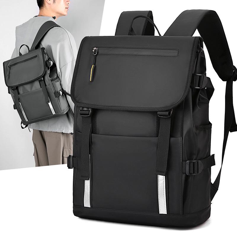 Men's Cross-Border Business Backpack - Large Capacity Travel and Outdoor Bag with Casual Printed Logo