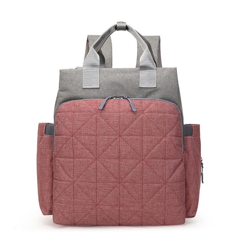 

Dual Shoulder Large-Capacity Solid Color Multifunctional Mom Bag with Insulated Milk Bottle Storage.