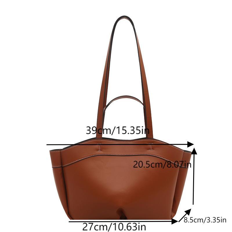 Casual Tote Bag Set Solid Color Large Capacity Handbag Versatile Commuting Bags Armpit Shoulder Bag For Women Gifts