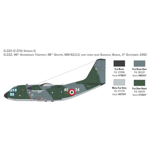 Italeri 1450 Alenia C-27J/G.222 Spartan 1/72 Scale Plastic Model Kit