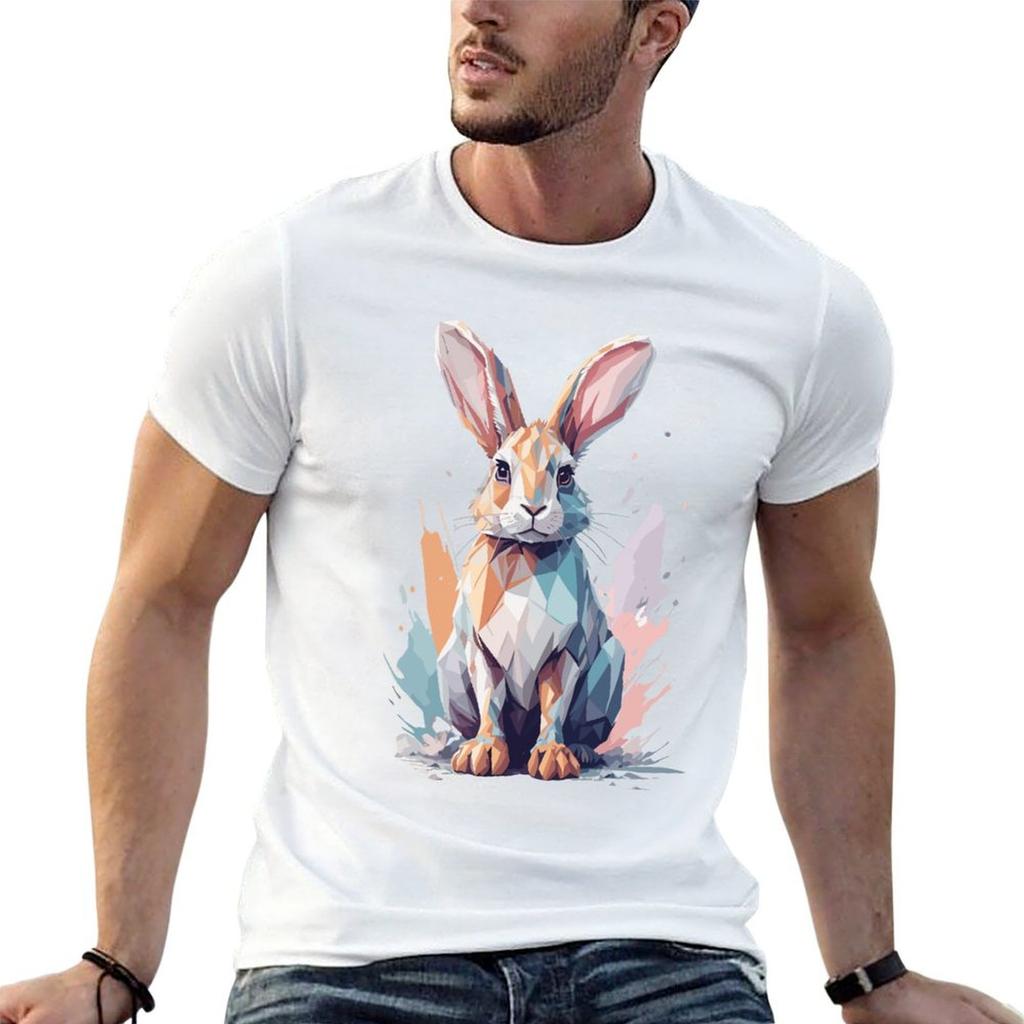 Polygon Watercolor Rabbit T-Shirt man t shirt graphic man t shirts for men t shirts for man pac