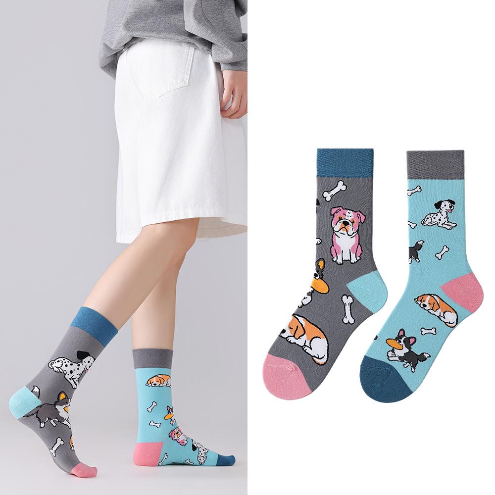 Unisex Trendy Cotton Mid-Calf Socks for Autumn/Winter - Sporty & Casual