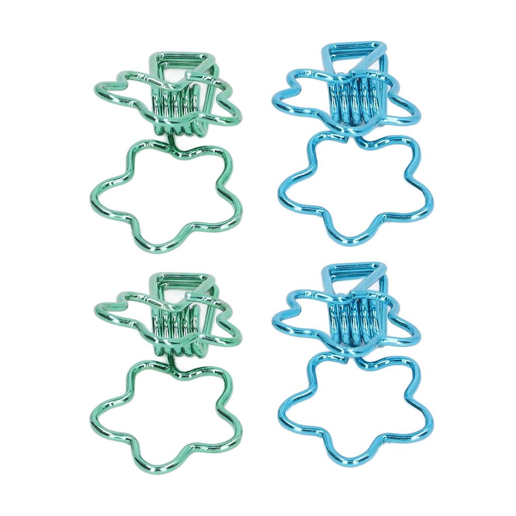 100 Pcs  Clips Hollow Cute Flower Shape Sturdy Metal Small  Clips for Office Documents A