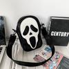 Crossbody bag men's and women's Korean version niche trend funny ghost skeleton Crossbody shoulder bag, soft phone small satchel