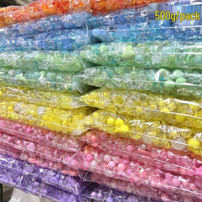 Colorful Acrylic Beads Set for DIY Crafts: Children’s Headwear & Phone Chain Kit