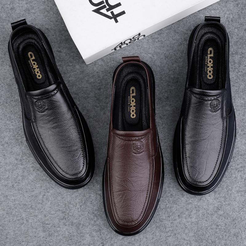 Fashion Men's Leather Business Shoes Men's Comfortable Loafers Handmade Men Casual Shoes New All-match Flats for Men