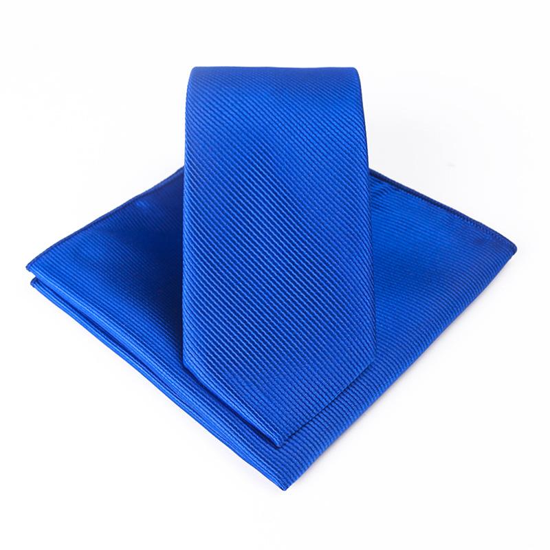 

Woven Polyester Men Tie Set Adjustable Pocket Squares Retro Shirt Necktie Suit Accessories королівський синій колір