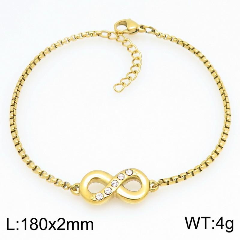 Minimalist Infinity Charm Bracelet for Women Men Polished Stainless Steel Zircon Jewelry Ideal for Gifts & Daily Wear Gold Color