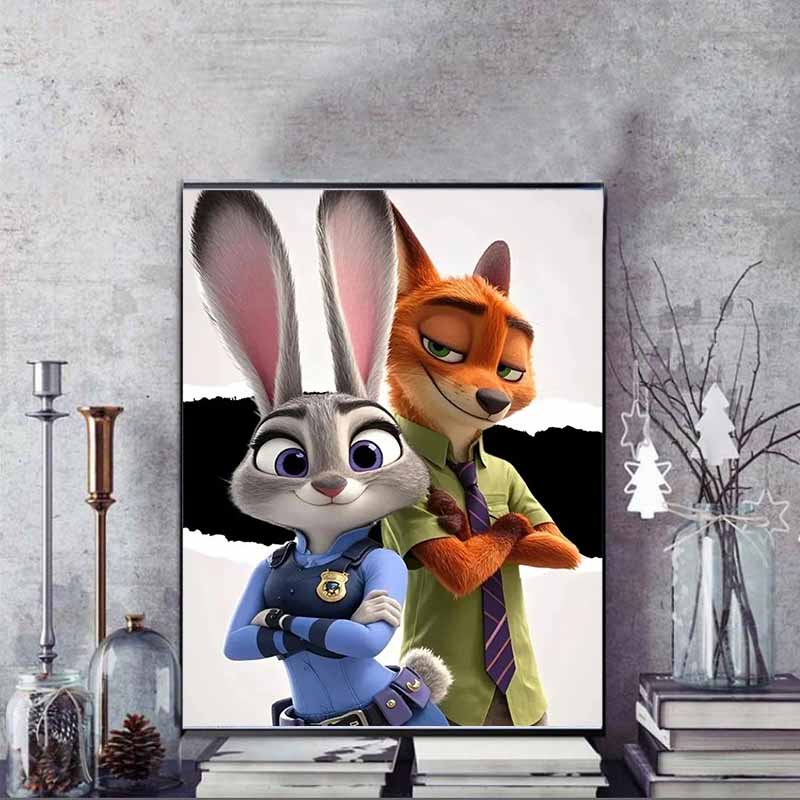Disney Cartoon Diamond Painting Judy Nick Classic Scenes 5D DIY Art Cross Stitch Kit Mosaic Embroidery Home Decor Gift