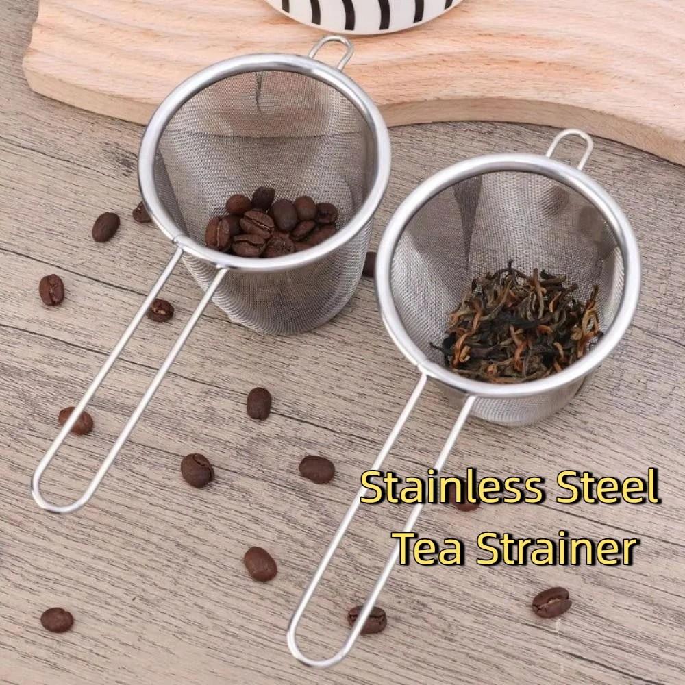 Single Ear Shape Stainless Steel Tea Strainer Anti-Scald Fine Mesh Colander  Flour Filter