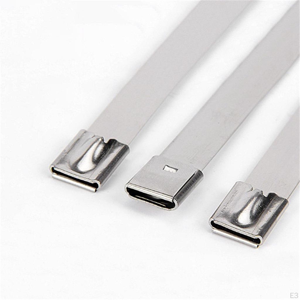 100 4 Stainless Steel Cable Ties Self Locking Zip for Home Garage Workshop