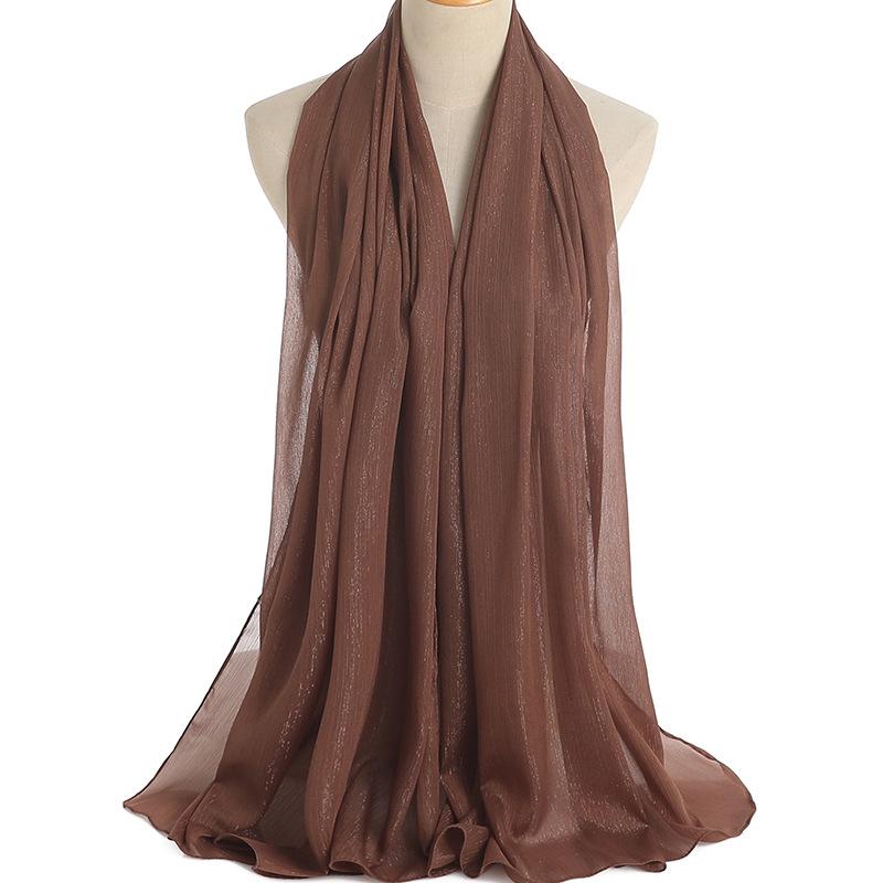 170X70Cm Silk Scarf Shawl Solid Southeast Asian Headscarf Large Travel Shawl Versatile Textured Chiffon Scarf Wrap Poncho Hijabs