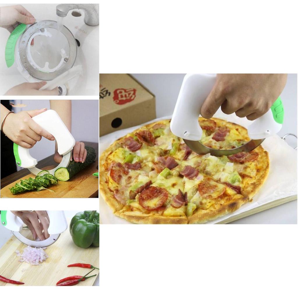 Multifunctional Circular Kitchen Knife With Stainless Steel Blade For Cutting Vegetables Pizza Cake