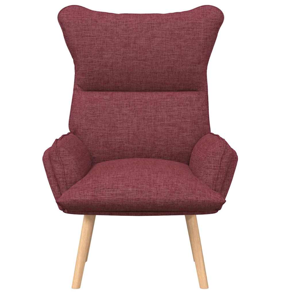 Armchair Burgundy 69 X 74 X 93 Cm Fabric and Plywood