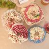 Lace Check Bow Hair Ring Female Cute Sweet Balls Scrunchie Vintage Gentle Hair Accessories