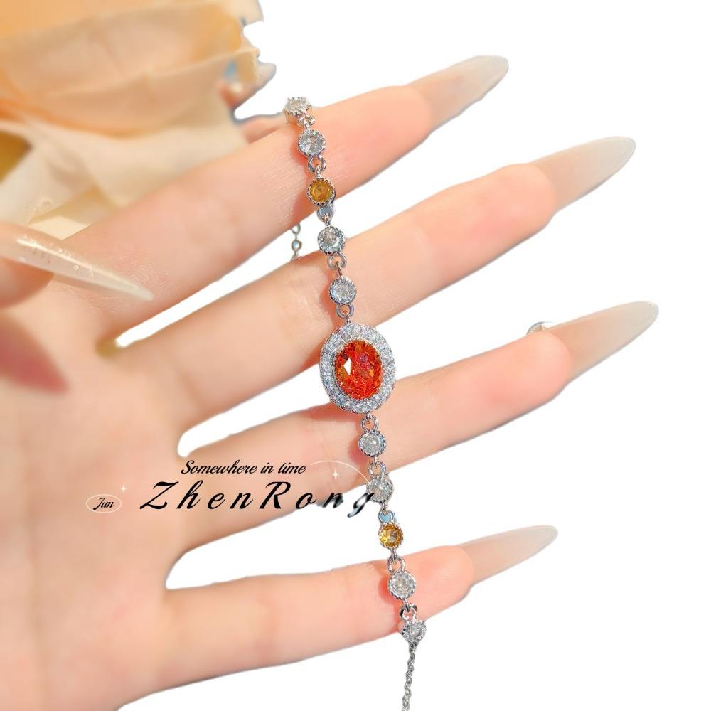 Luxury Fancy Colorful Bracelet with High Carbon Fanta Cut Nest and Dried Rose Style for Women