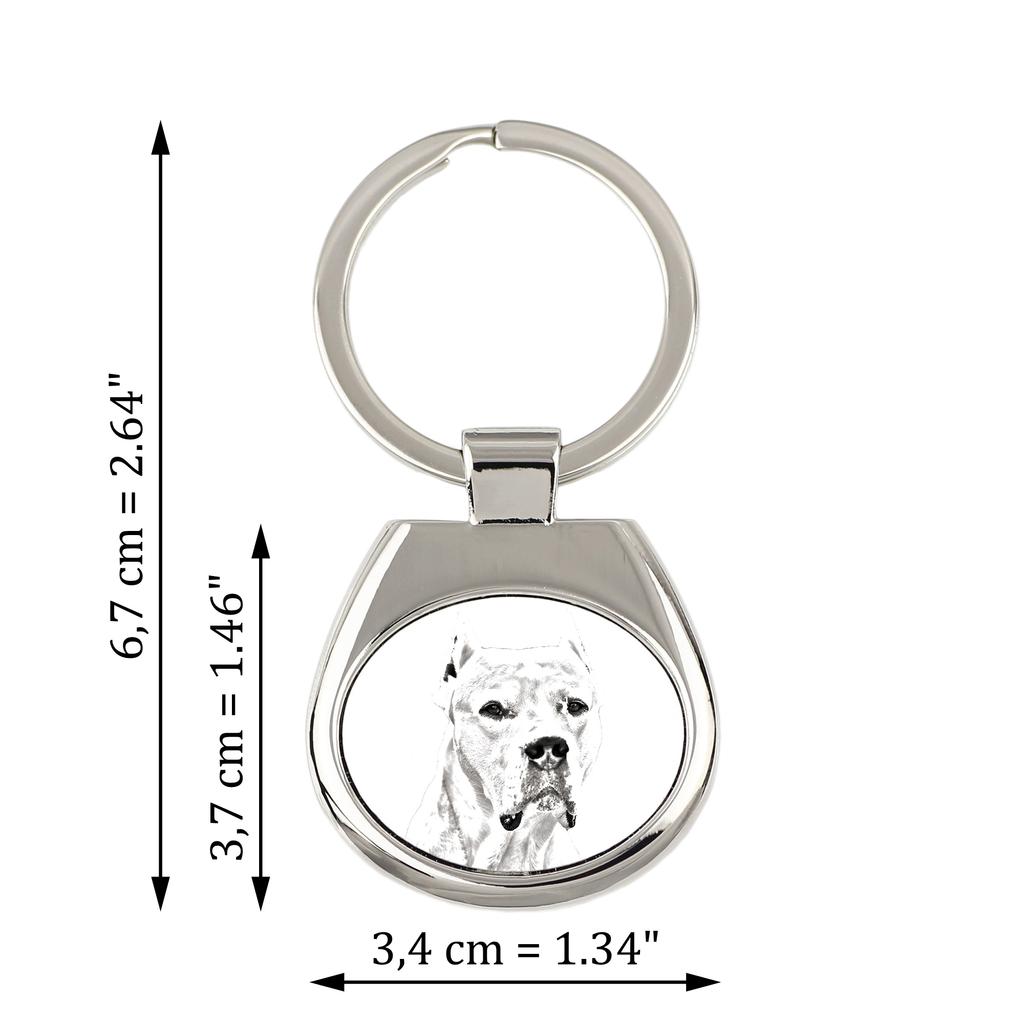 Dogo Argentino - Keychain with a Dog, Keychain with a Print, Personalized Pendant from the Art-Dog Brand