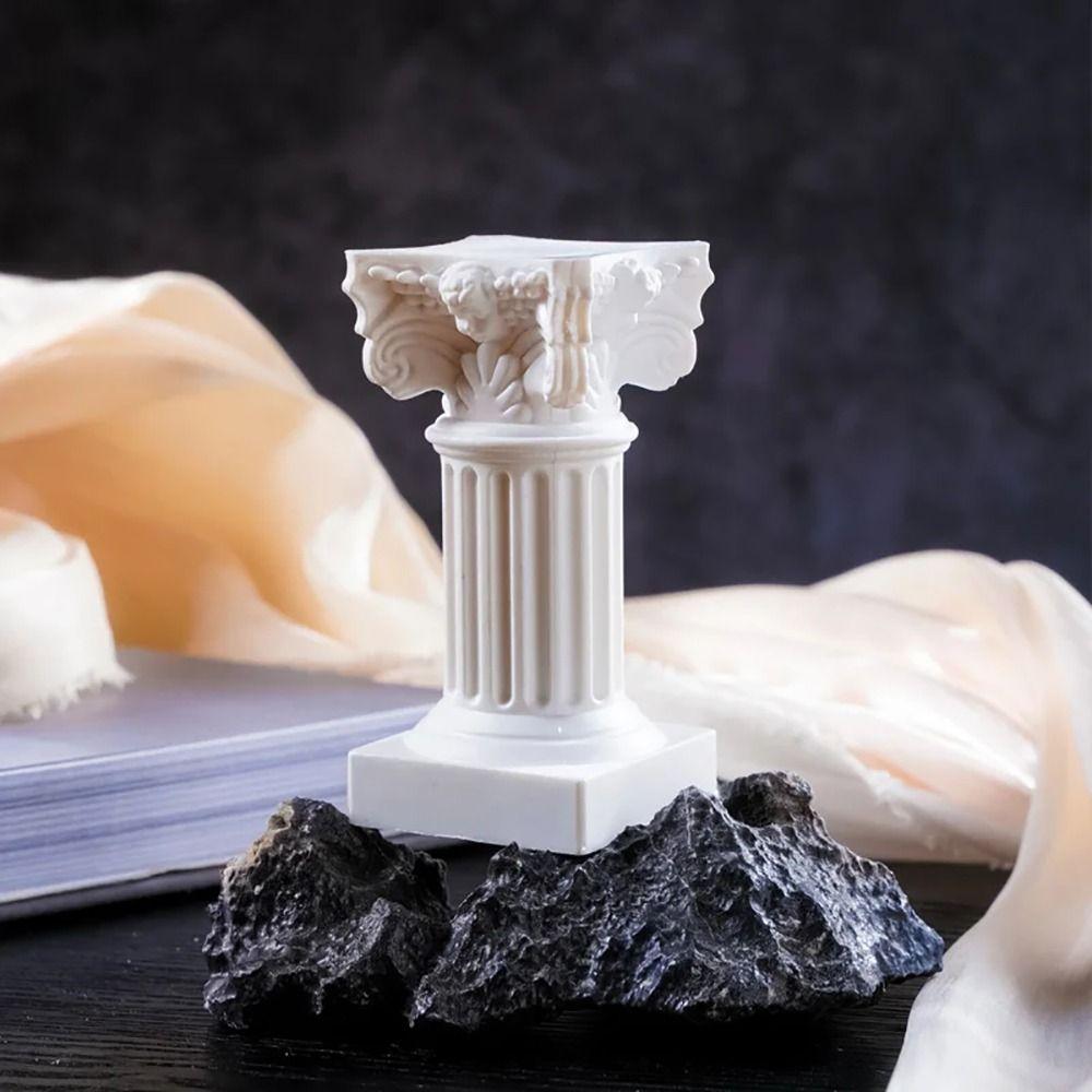 1Pcs Figurine Sculpture Roman Pillar Greek Column Candlestick Stand Durable Statue Pedestal