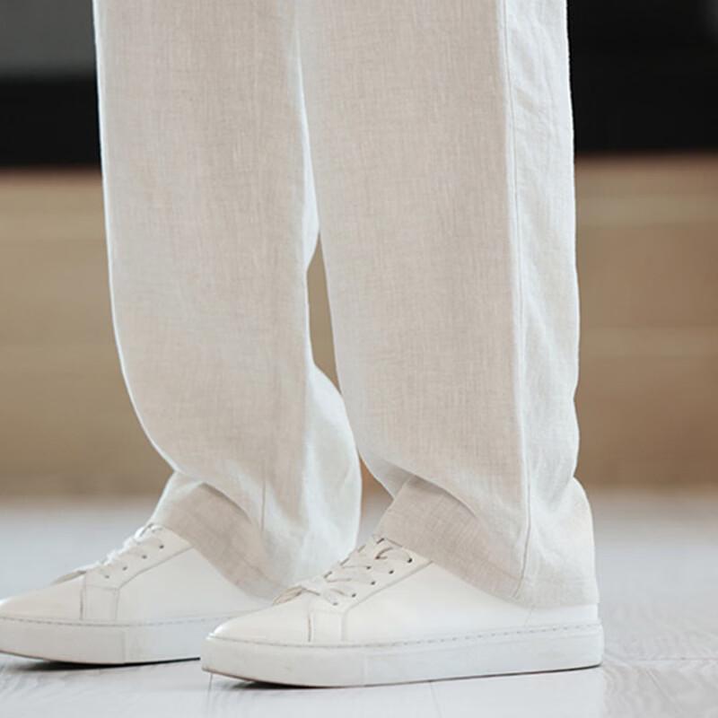 Romon Men's Tencel Linen Loose Fit Summer Pants