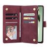 For Samsung Galaxy S25 FE Case Zipper Wallet Multiple Card Slots Leather Phone Cover with Wrist Strap