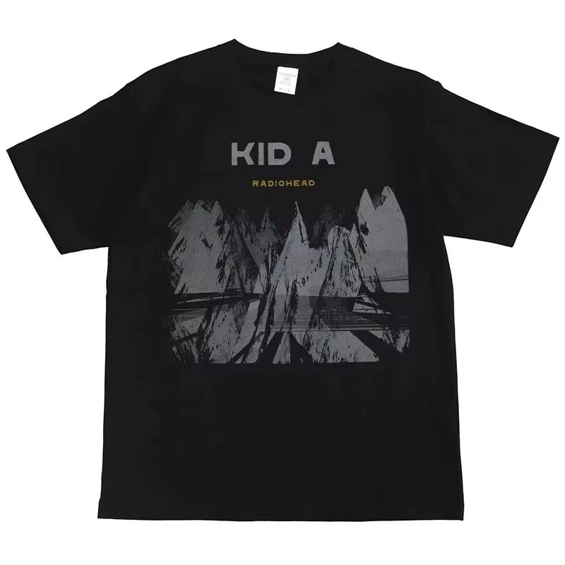 Radiohead Print American Street Hip Hop Vintage Black Short Sleeve TShirt Unisex