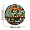 Tequila Servie Ici Panneau Mural en Métal Décor Rétro pour Bar Maison Pub Art en Tôle Vintage
