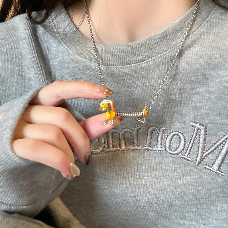 Y2K Cute Dog necklace Female Niche Design Spring Adjustable necklace For Girl Men Creative Grunge 2000s EMO Jewelry New Accessories