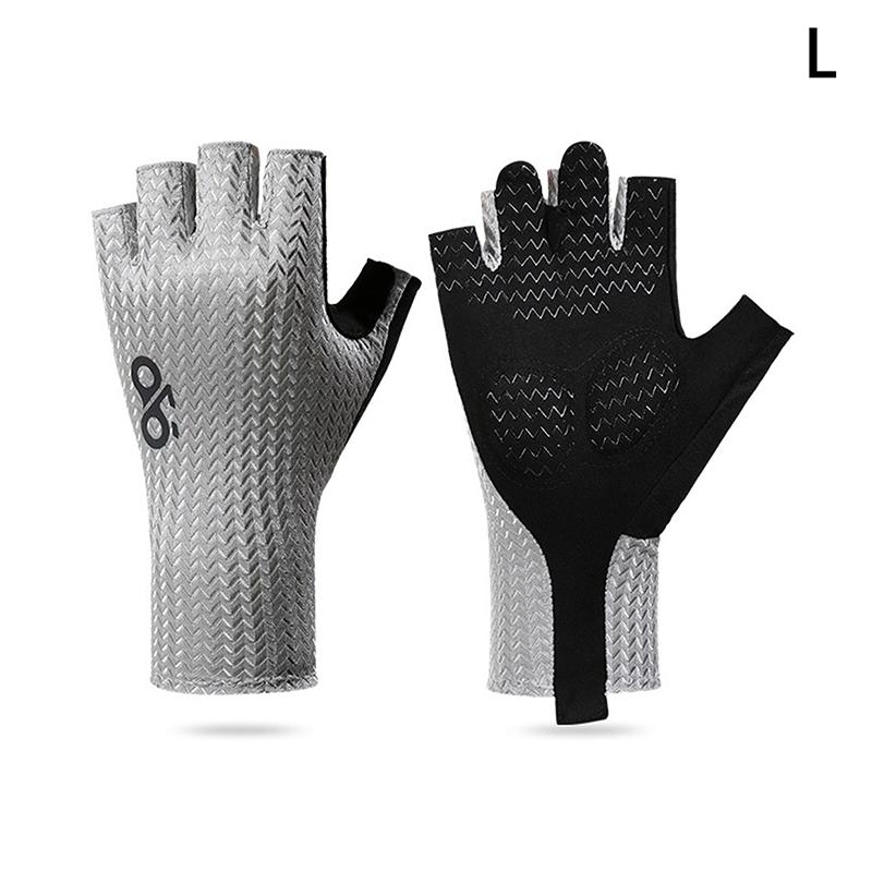 

Летние дышащие велосипедные перчатки без пальцев, ультралегкие перчатки для шоссейного велосипеда, нескользящая силиконовая накладка, перчатки для альпинизма M серый
