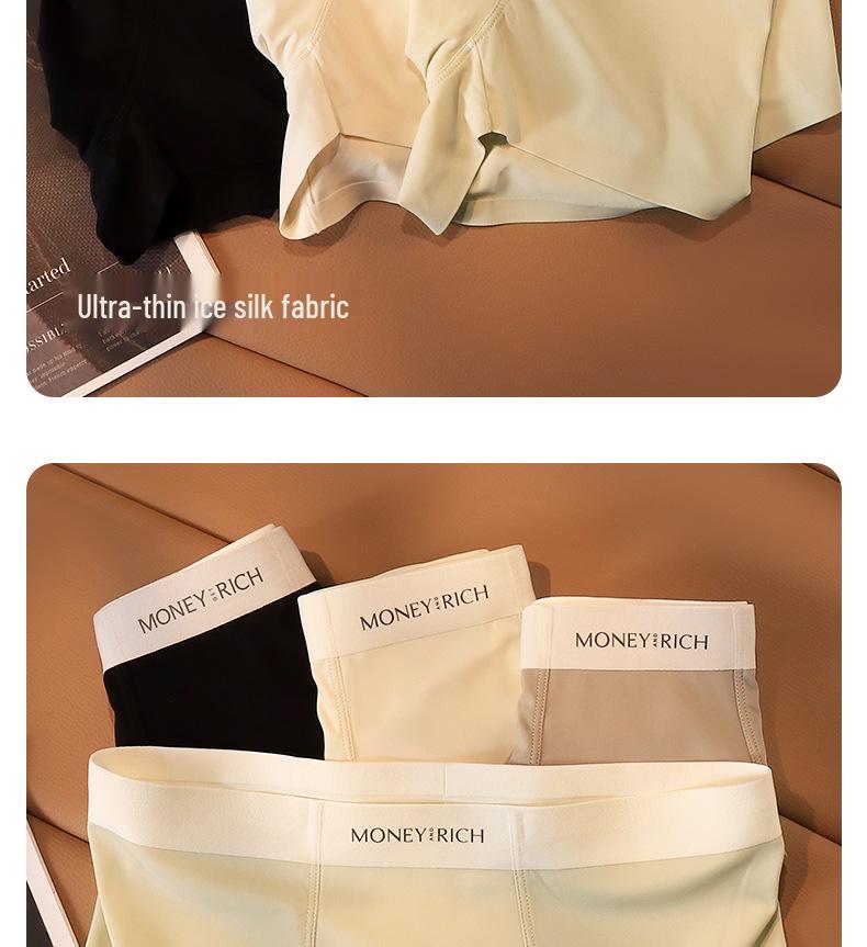 Eisseiden Herren nahtlose Boxershorts: Sommer-Komfort Sportunterwäsche mit mittlerer Taille