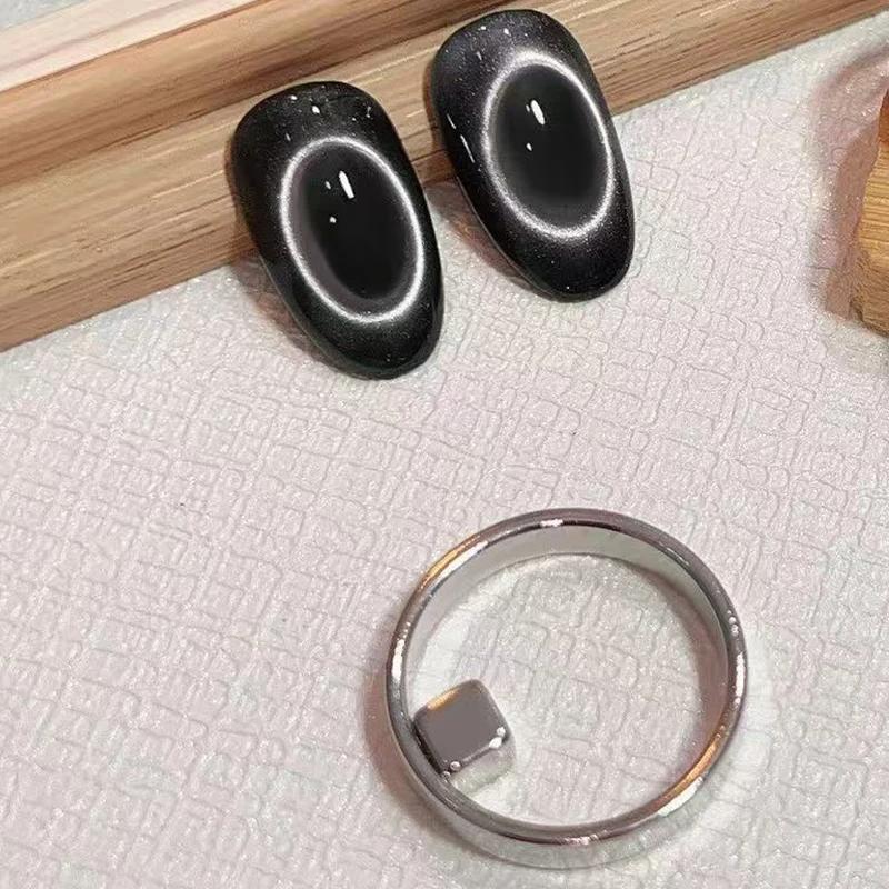 Black Hole Shape Cat Eye Nail Art Magnet Suck Hollow Cat Eye Nail Art Effect Magnet Ring for Magnetic Gel Polish Manicure Tools