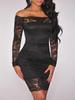 European and American Off-Shoulder Lace Bodycon Evening Dress