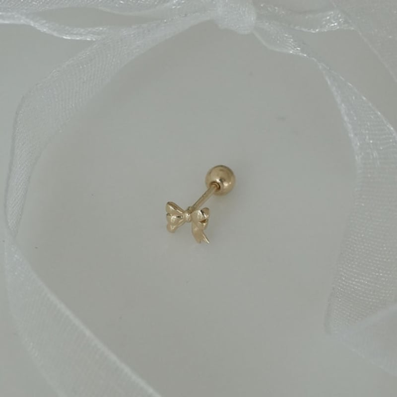 Youngglow 14k Mini Frill Ribbon Piercing