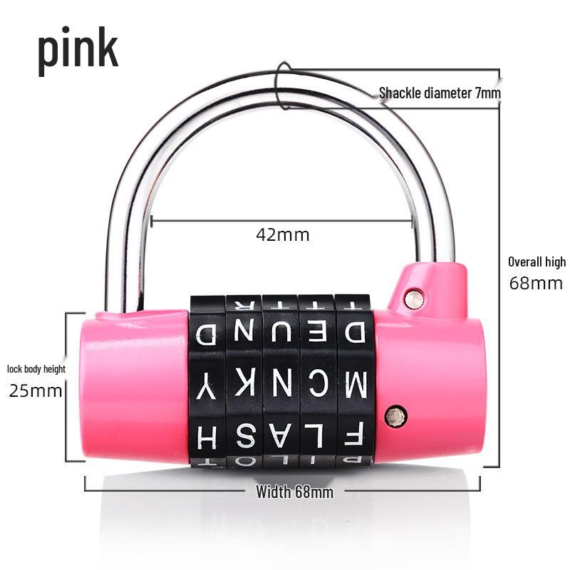 

Цинковый сплав 5-значный кодовый навесной замок для дверей и шкафов: Прочный и прочный розовый