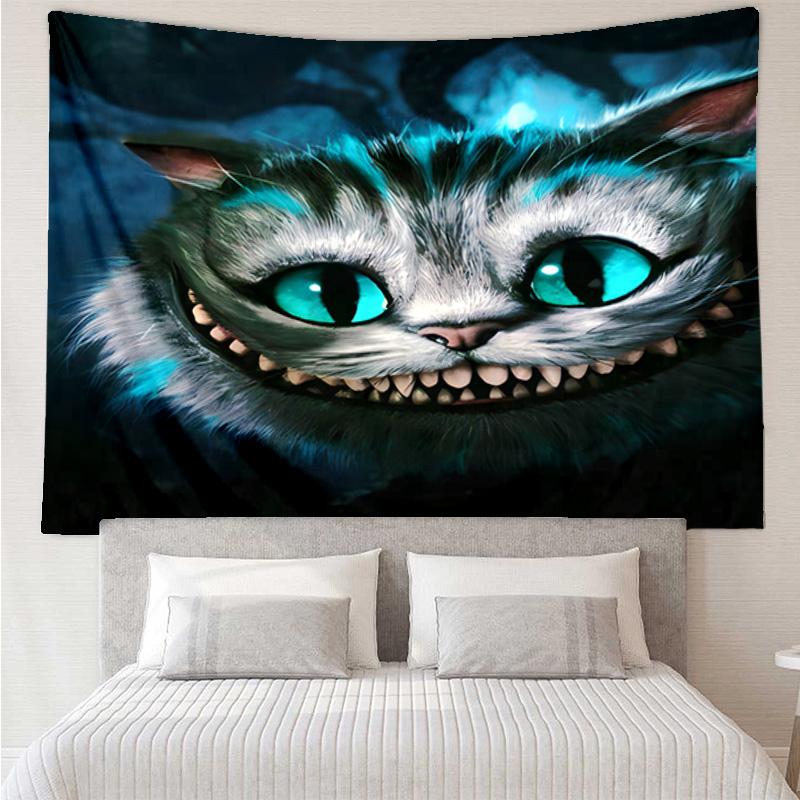 wonderland Smile Cat Tapestry Hanging for Bedroom,Livingroom, Playroom,Decor Art Room Wall Tapestry Holiday and Birthday Gifts