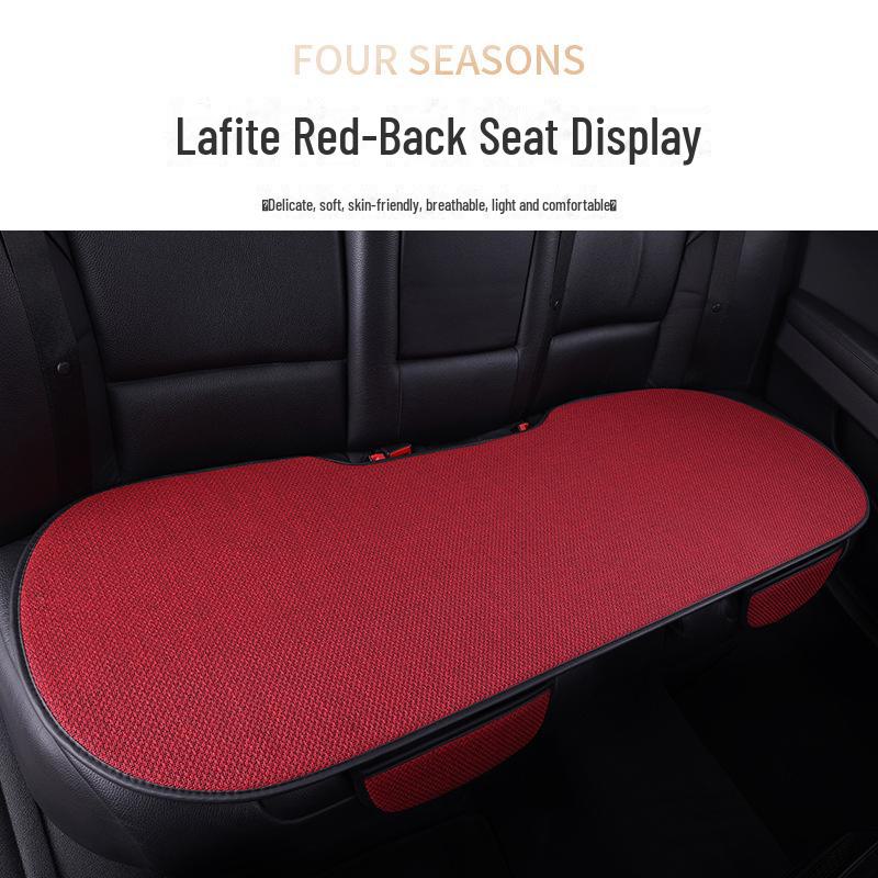 All-Season Light Luxury Ice Silk Linen Car Seat Cushions, Breathable & Non-Slip
