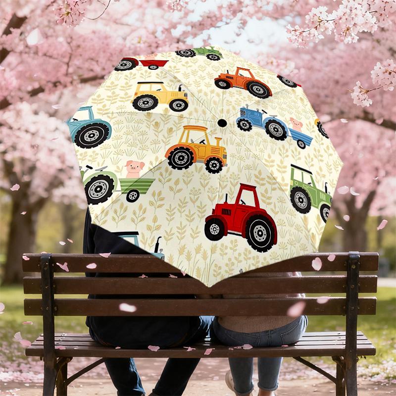 1PC Tractors Piglets Umbrella-8-Rib Reinforced, Automatic Open, Lightweight & Durable, Cute Fashion Accessory for Outdoor-T395