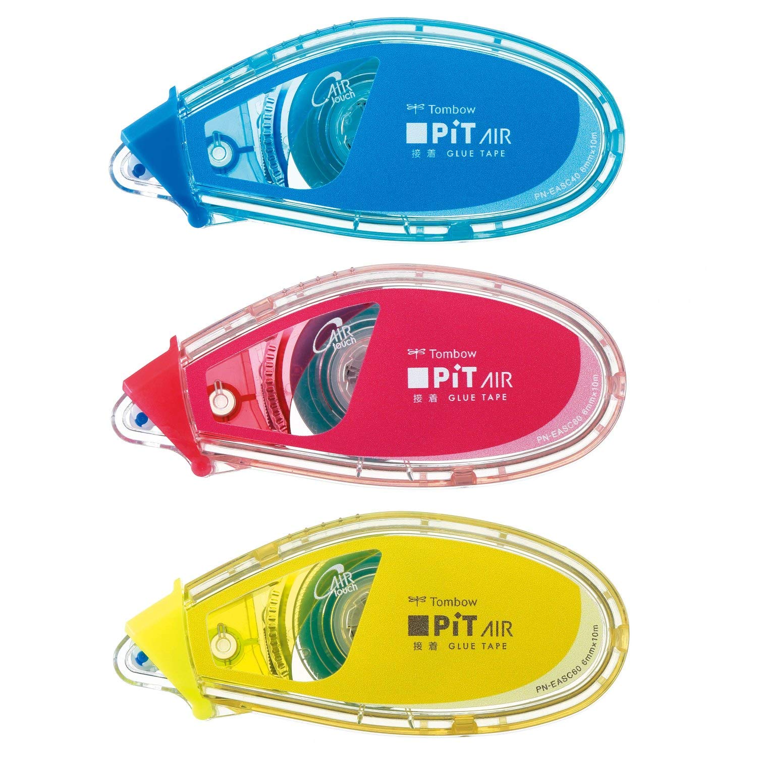 

Tombow Pit Air Mini Tape Glue tape width x 10m (6mm tape) Blue/Pink/Green 3-Pack HCB-324X
