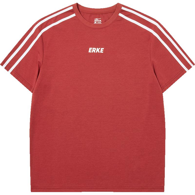 Erke Men s Striped Crewneck Anti-bacterial Sports T-Shirt 3XL
