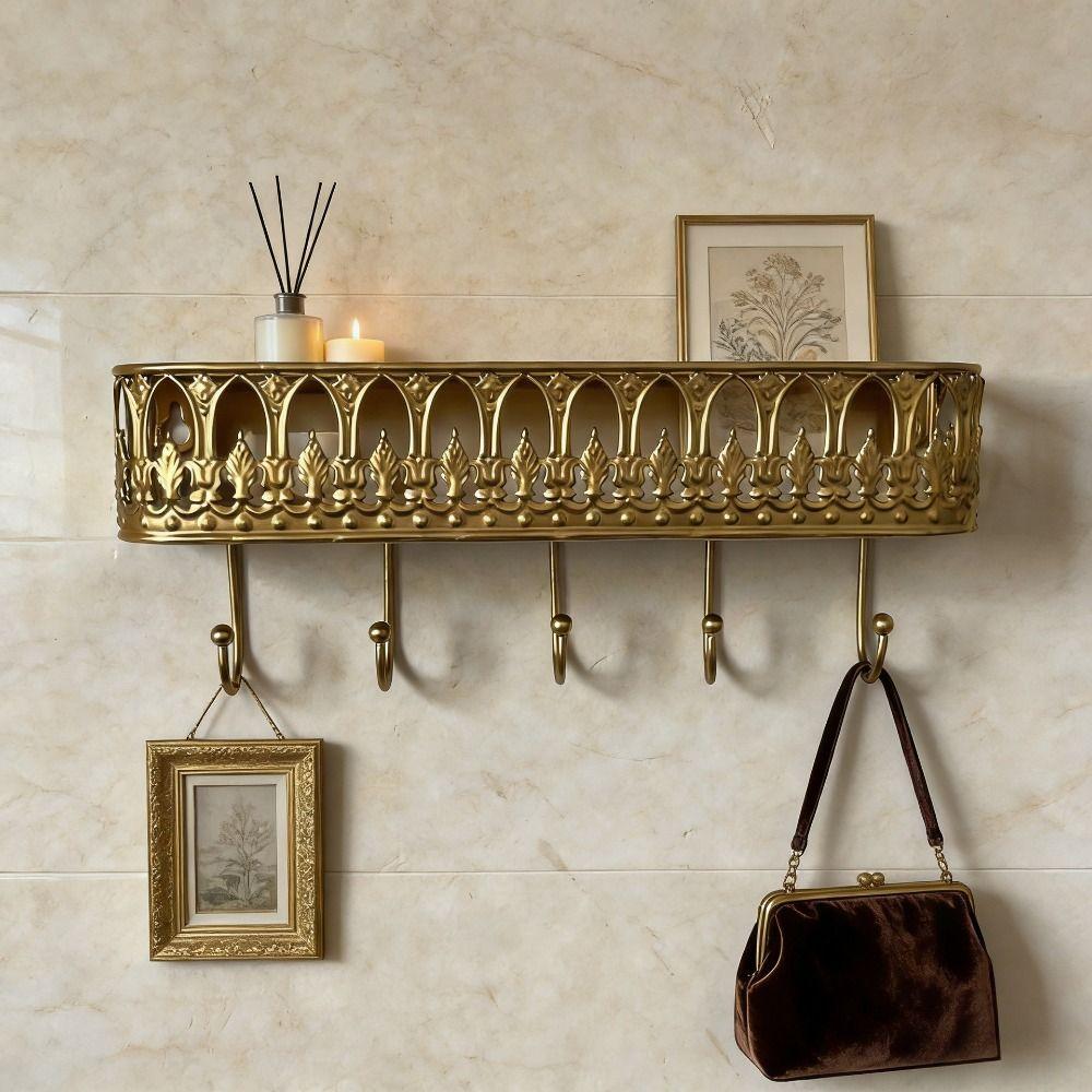 Quality Iron Metal Vintage Metal Wall Rack Key Clothes Storage Practical Storage Organizer