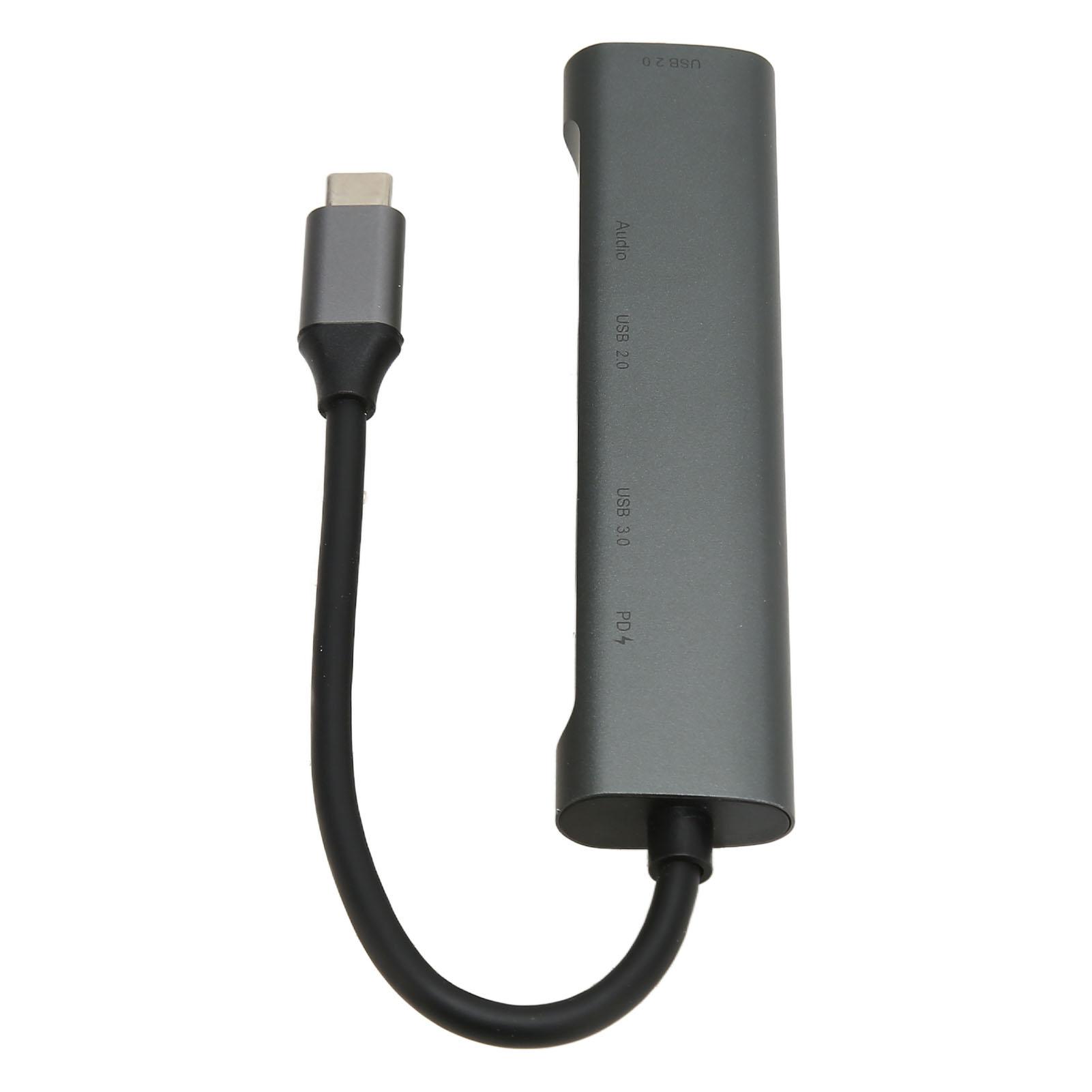 

USB C Hub 5 In 1 Type C to 3.5mm Hub USB Hub Multiport Adapter for Home Office Entertainment Business Travel