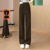 Women's Fleece-Lined Corduroy Wide-Leg Casual Pants
