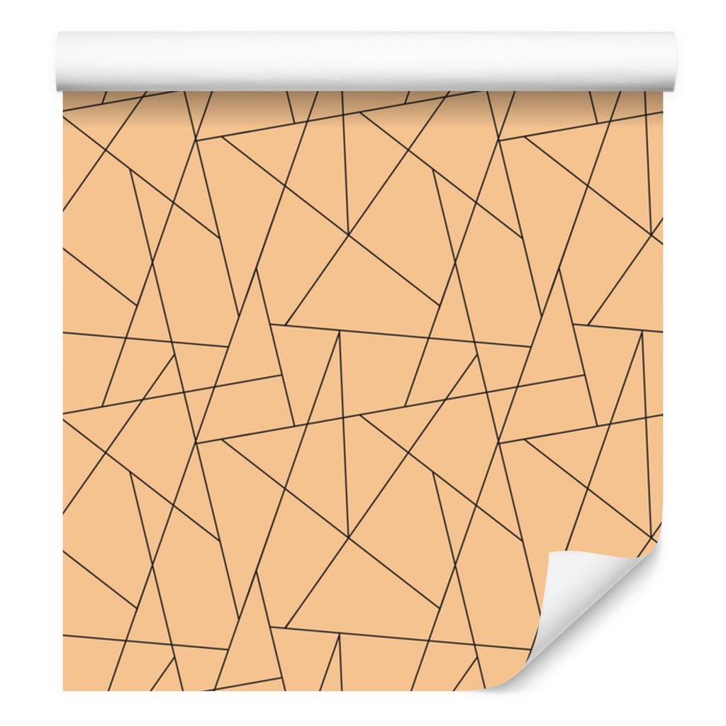 Geometric Pattern Wallpaper Cream and Gold for Living Room and Bedroom 50x1000