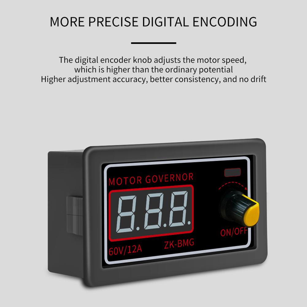 PWM DC Motor Governor DC 9-60V 12A 500W Variable Speed Controller 5V 12V 24V Digital Adjustable Frequency Duty Cycle