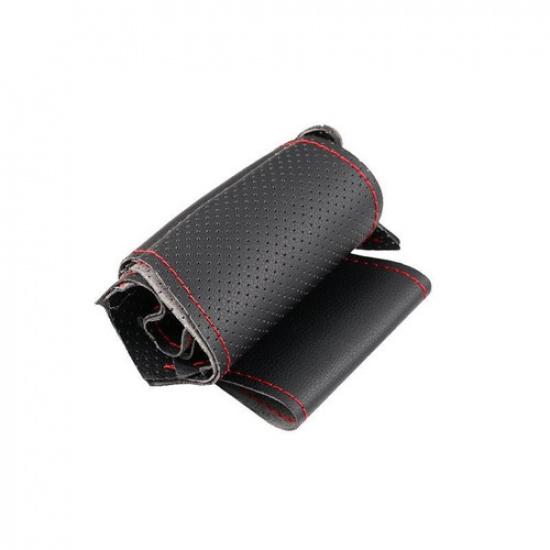 Perforated Leather Steering Wheel Cover Trim For Kia Rio K2 Picanto 3 2017-2024