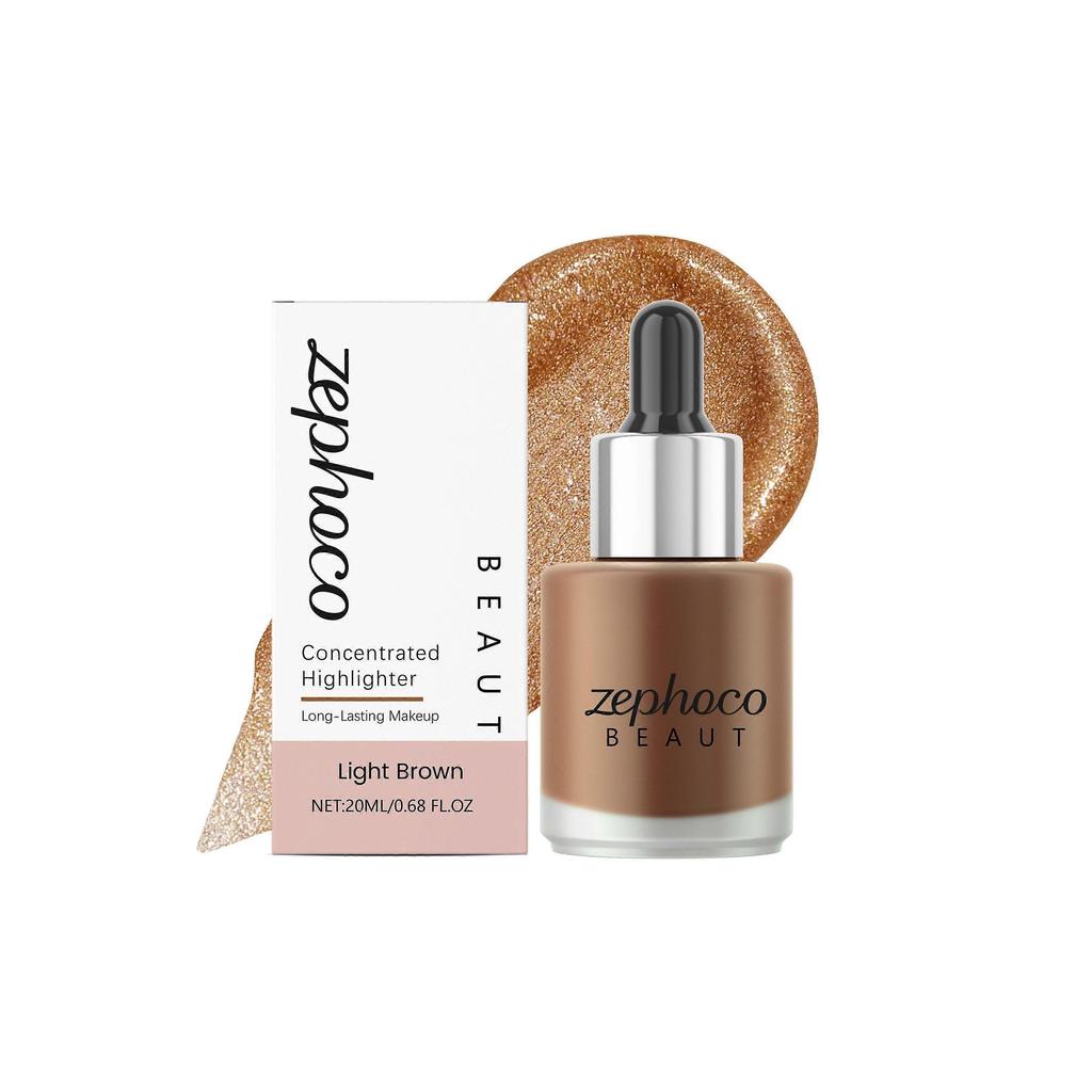 Zephoco Light Brown Concentrated Highlighting Liquid, Lightweight And Delicate Texture, Glossy And Pigmented, Smooth To Apply
