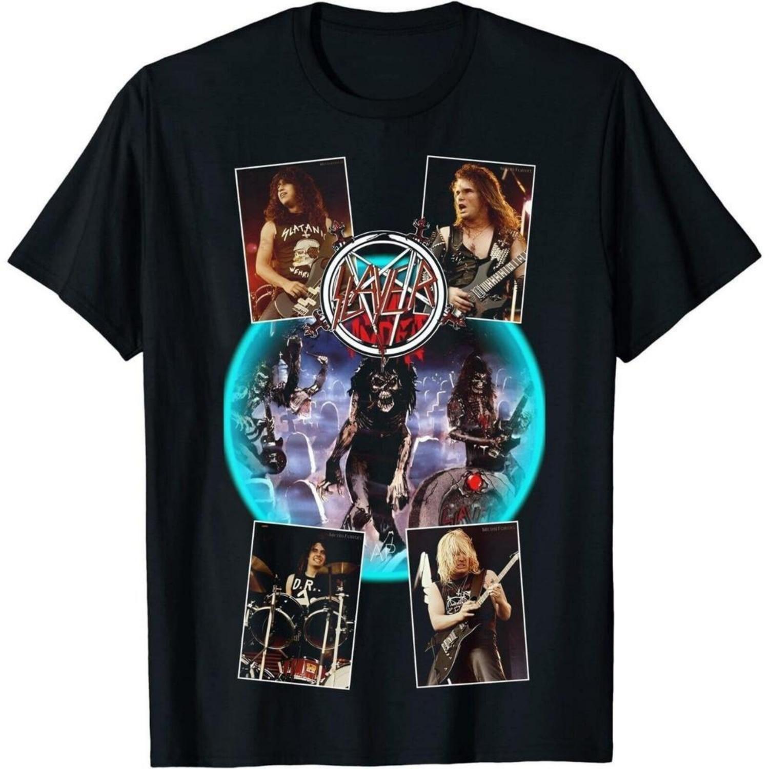 РАСПРОДАЖА Новая футболка группы Slayer Хлопковая черная футболка Унисекс футболка S