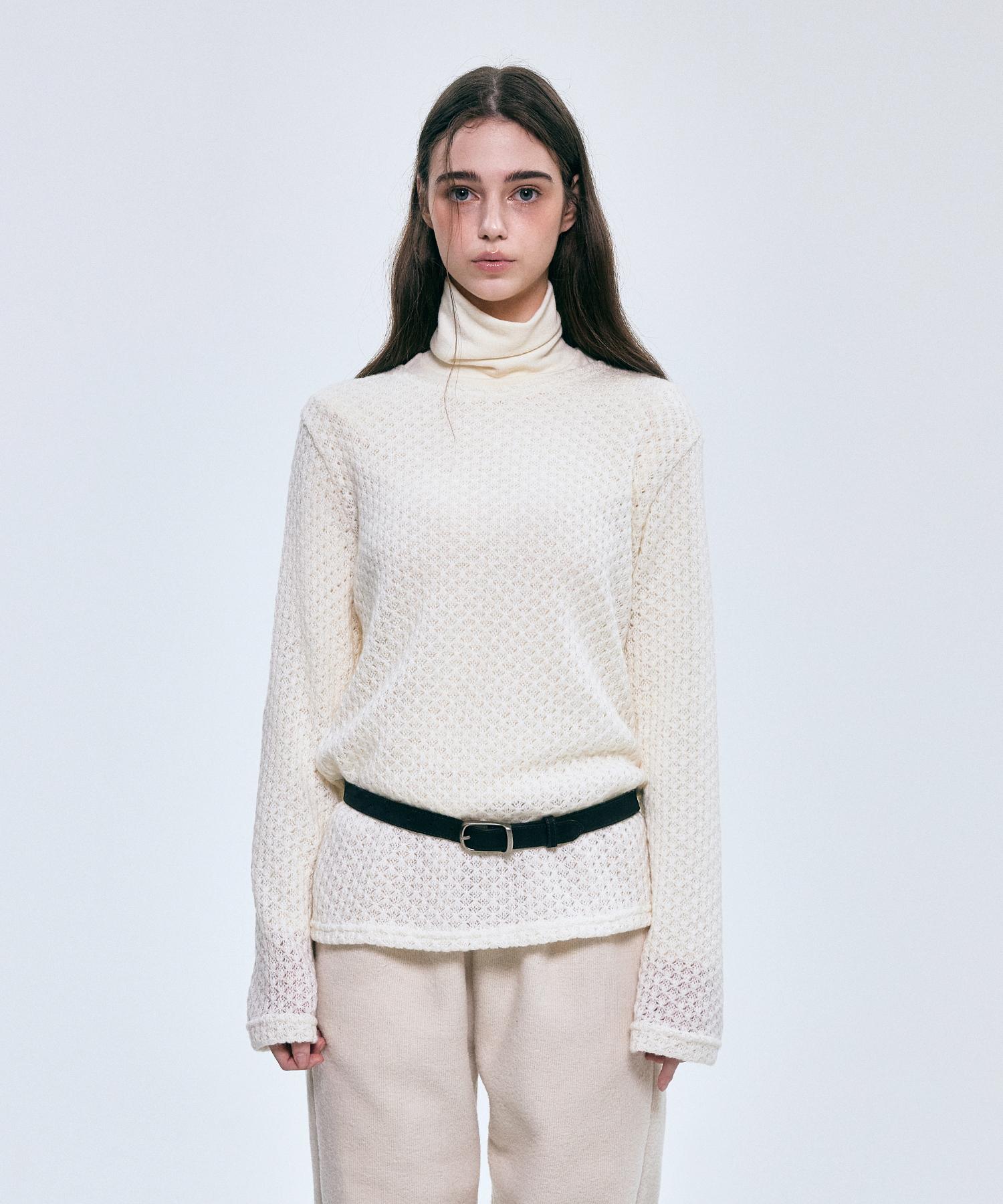 Povere Vert Wool Knit Tee Ivory Ivory/Free