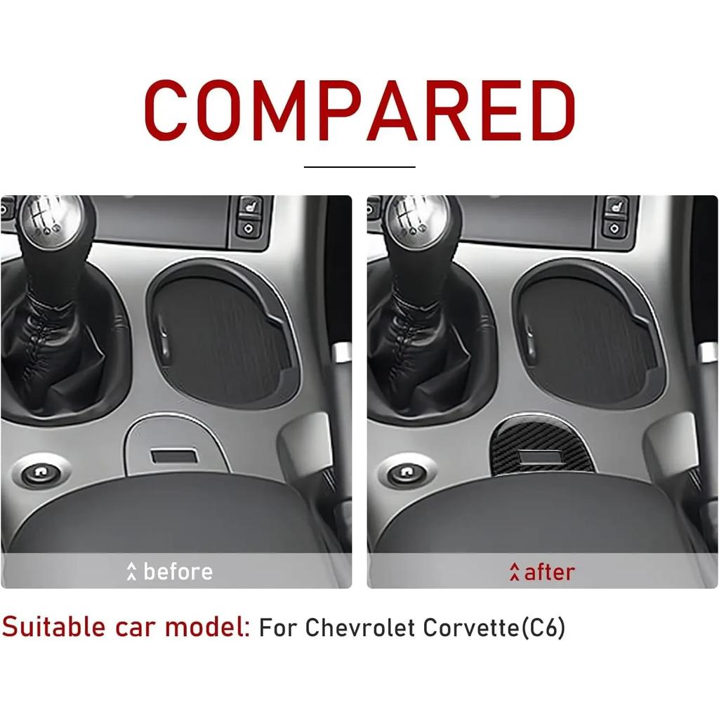 Car Interior Sticker For Chevrolet Corvette C6 2005-2007 Style Shift Panel Cover Console Trim Button Decal Black Auto