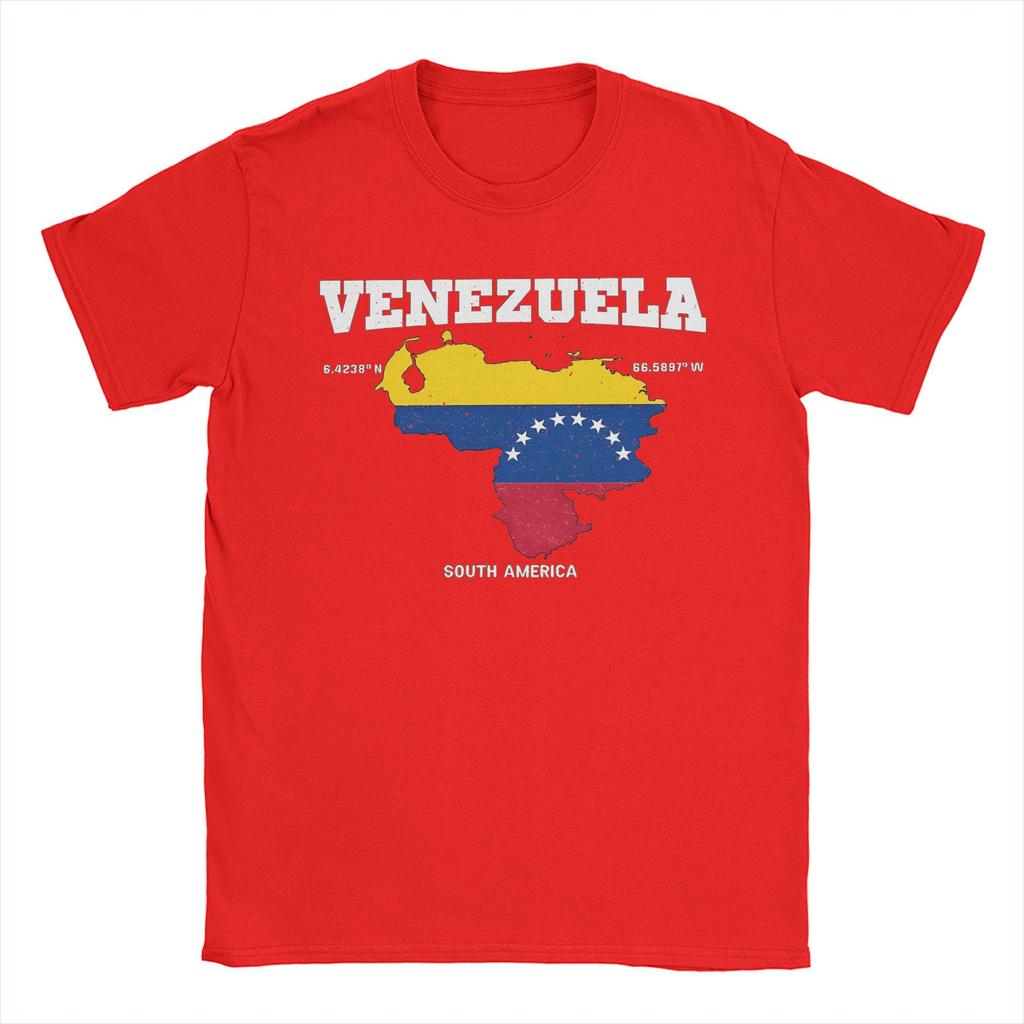 Men Women Print Venezuelan Flag Map  Tee T Shirt Cotton  T-shirts Clothes