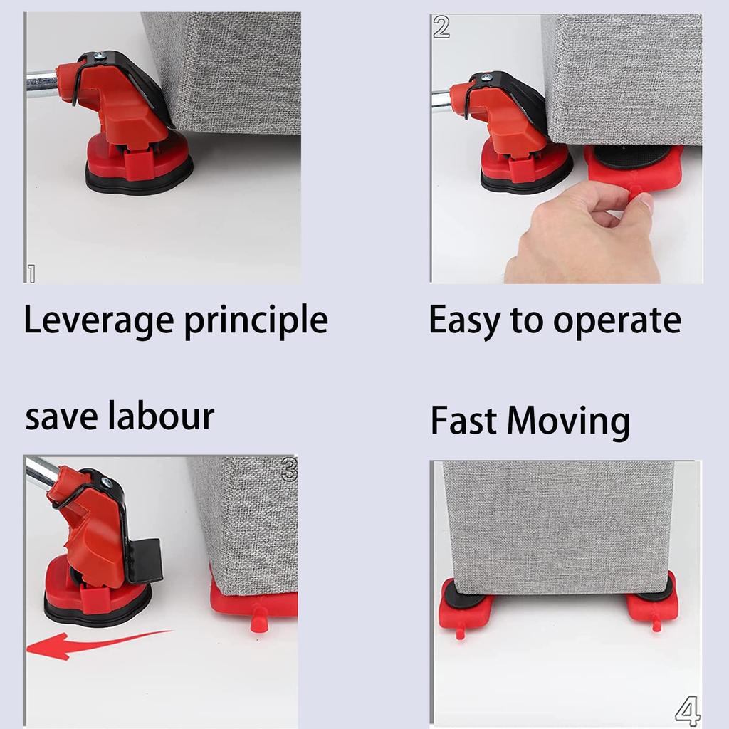 Furniture Lift Mover, Furniture Mover with 4 Wheels and Lifter Kit, Furniture Slides for Safe and Easy Movement of Furniture Sofas On Hardwood Floors